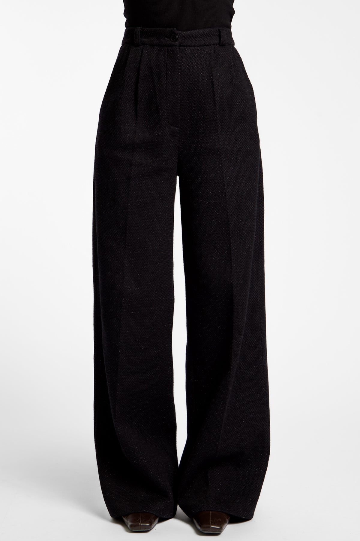 SABLE TROUSER I Schwarze weite Hose