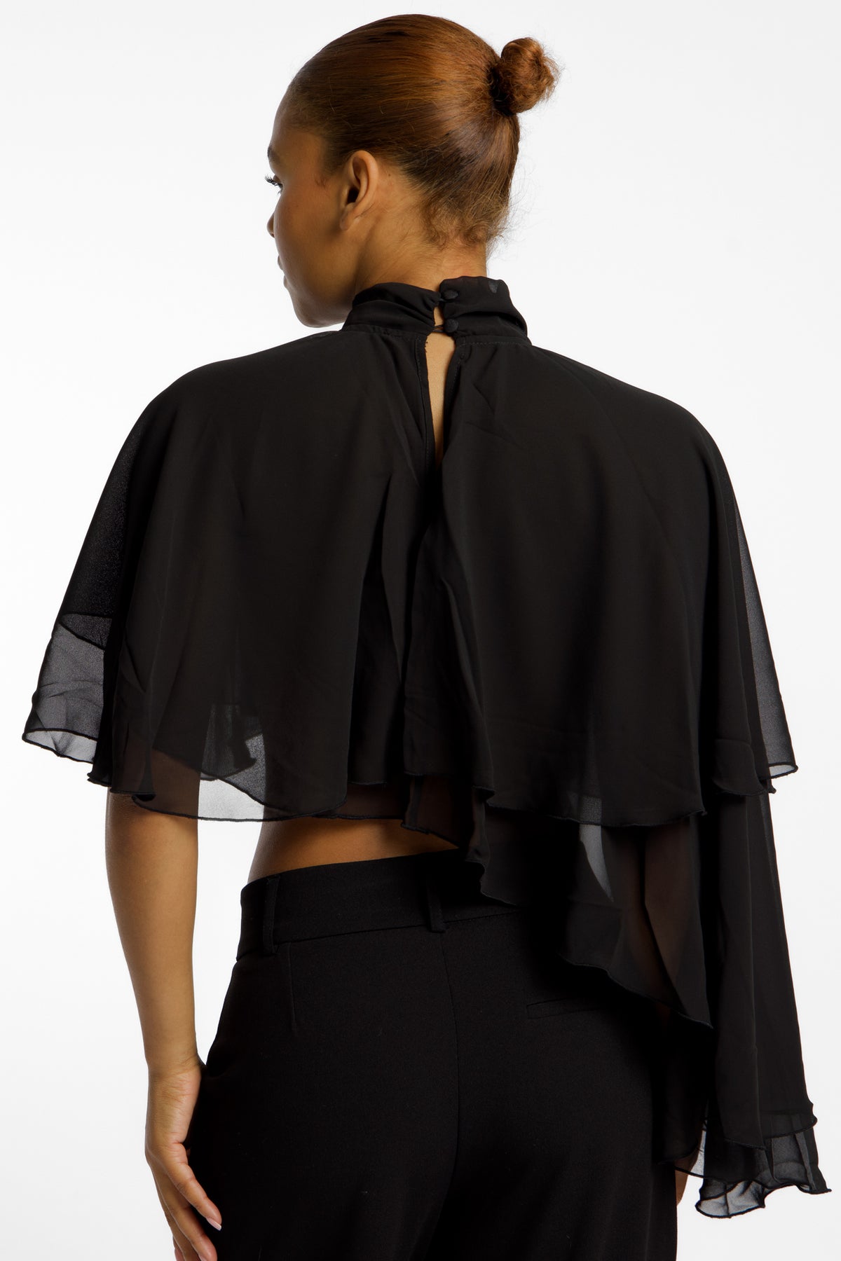 VEIL TOP I Schwarzes, transparentes Oberteil zum Darunterziehen